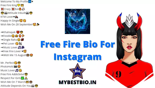 Free Fire Bio For Instagram