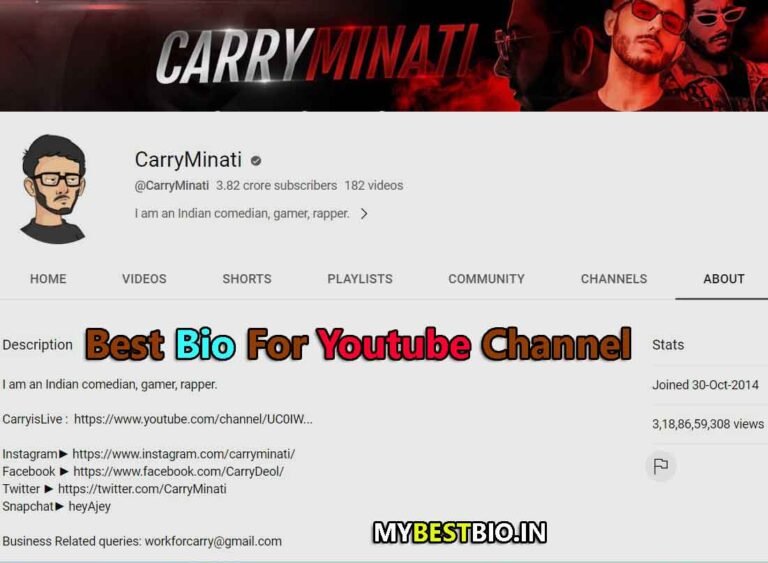 bio for youtube channel, best bio for youtube channel